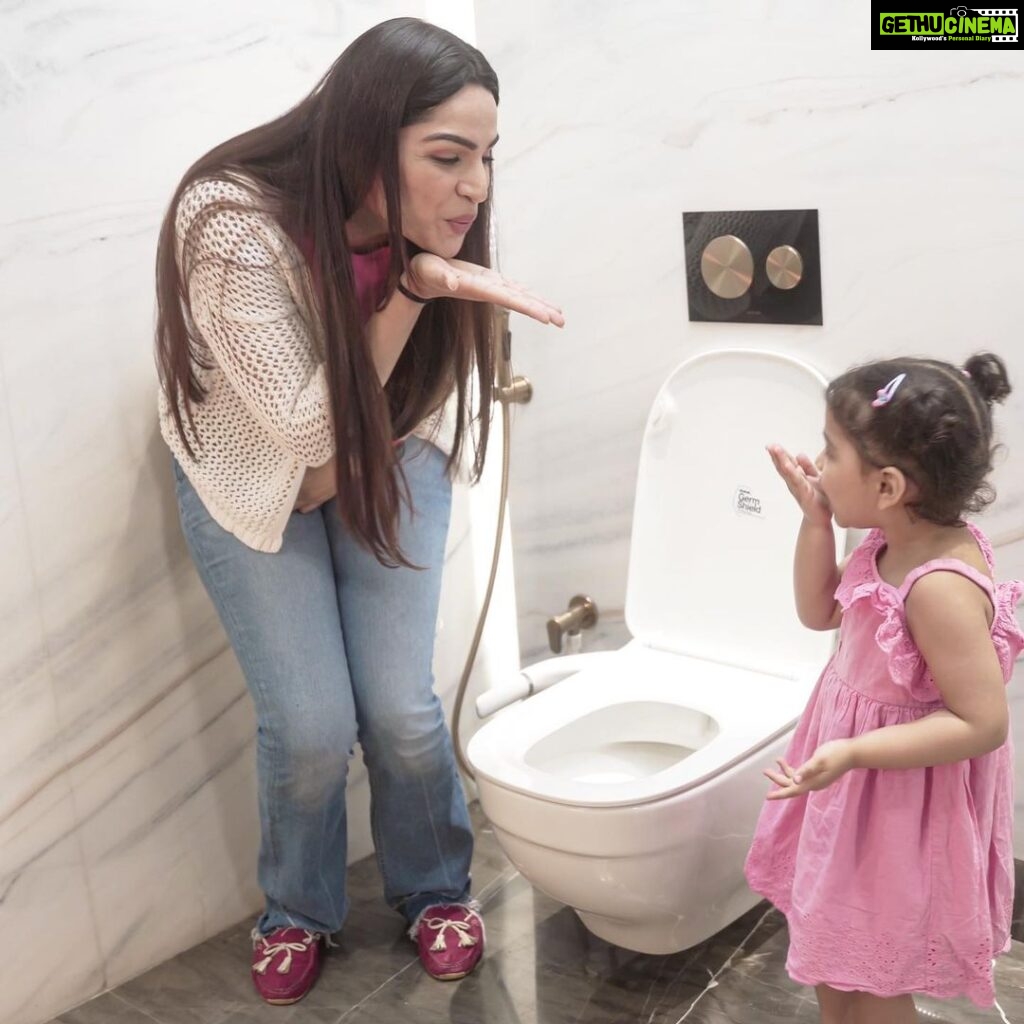 Shikha Singh Instagram - Little ones love it, and parents approve! What a perfect combo! Kohler Purewash Bidet, the gentle and intuitive option for kids. It's precision retractable spray nozzles cleans itself after every use so Hygiene is guaranteed. Checkout my latest reel with @kohler_india for more information. #KidFriendlyBidet #EasyToUseForAllAges #FamilyBidet #AccessibleHygiene #ChildSafeBidet #SimpleAndEffective #UserFriendlyBidet #AllAgesHygiene #KidsLovePurewash #gentlecleansing #babiesofinstagram #babygirl #toddler #growinguptoofast #thankful #grateful #touchwood #insta #instagood #instagram #instadaily #instaphoto #photooftheday #photography #bekind #love #live #laugh #blessed #blessedwiththebest