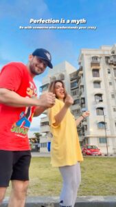 Shivani Jha Instagram - No way he killed it! @leenesh_mattoo you’ve improved! Ab ek dance reel toh banani padegi! Yes or no? #reels #explore #trending #noway #couple #viral
