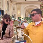 Sriti Jha Instagram - Channelising our inner @theofficialjencoolidge and @sabrinaimpacciatore Tanya and Valentina for win 🏆 #barcelona #elpalace #whitelotus #tanya #monicavitti #peppapig Barcelona, Spain