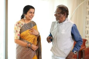 Suhasini Maniratnam Instagram - All in one day. Bharathiraja sir kumar raja balaji Sakthivel Akshay for modern love chennai . Varalakshmi & Sarath kumar for நீ பாதி நான் பாதி. I get to talk to them and document these bright minds all in one day. 👍👍👍👍👍👍