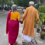 Suhasini Maniratnam Instagram – This morning 6 am.  Rocking at 93 and 88