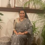 Suhasini Maniratnam Instagram - My comfort zone. Cotton saree. Long hair pulled at the back. Zero make up .silver jewels and my favourite man for company …get set go dinner