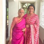 Suhasini Maniratnam Instagram - Off we go on Sunday morning. All dressed up. Mother and daughter