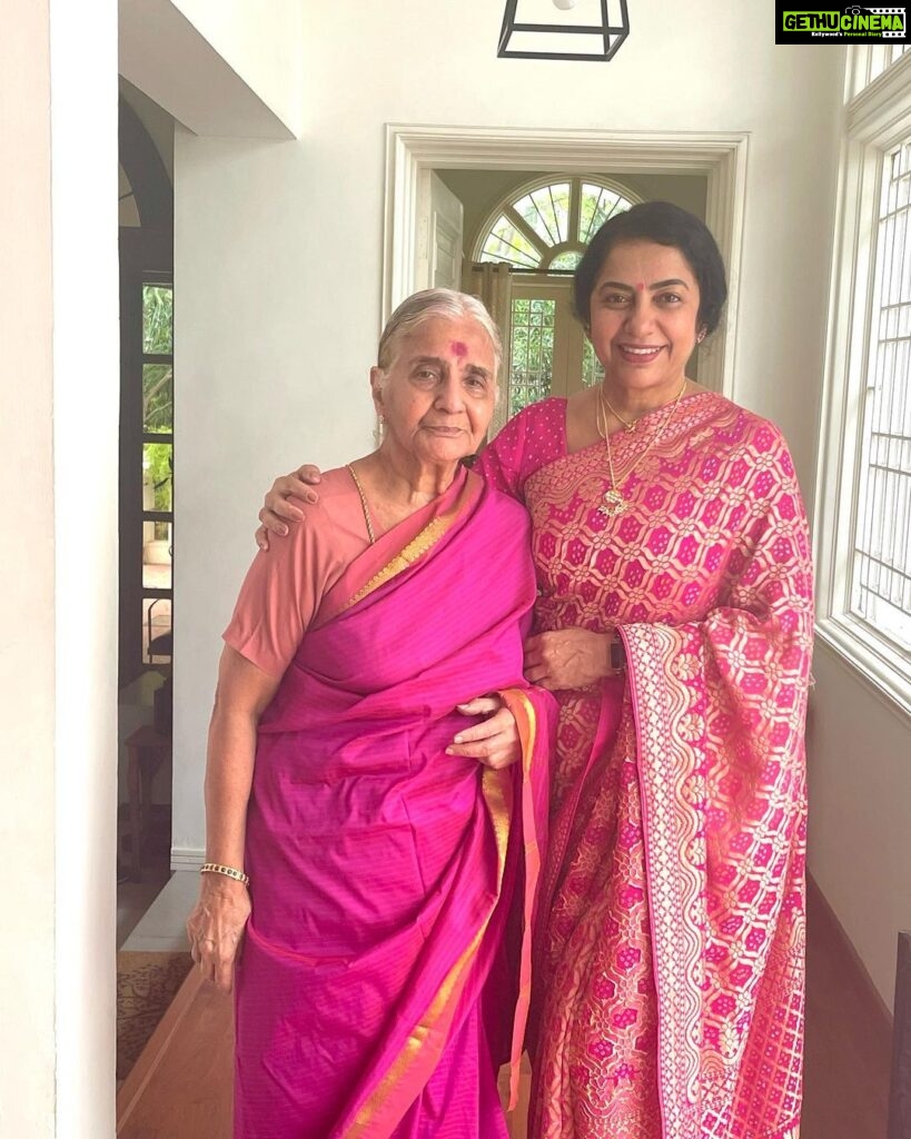 Suhasini Maniratnam Instagram - Off we go on Sunday morning. All dressed up. Mother and daughter