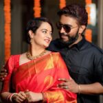 Suja Varunee Instagram - 🧡 I believe in Fairytale and 👑 my KING was always there by my side to make it come TRUE❤️ Photography @eyemomentclickers Makeup & saree drape- @makeoverbyjo Decor by @purpletreeprojects #fairytale #myking #loveislove #love #togetherforever #couplegoals #husbandandwife #couplephotography Chennai, India