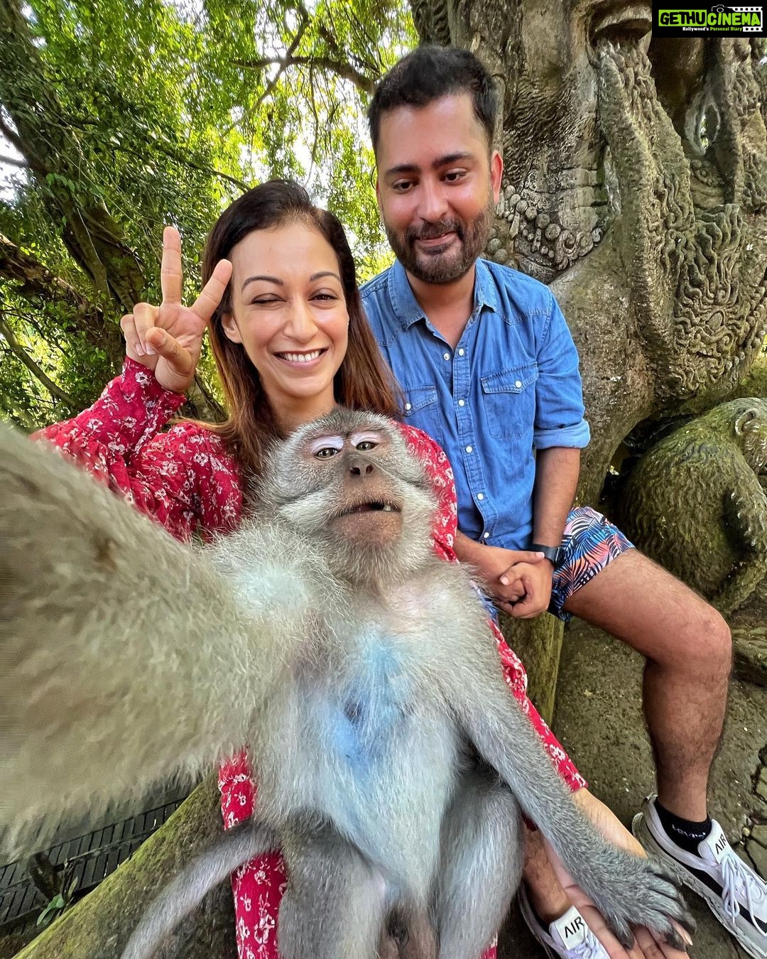 Sunayana Fozdar Instagram - Wanted to do a Day dump, But this moment deserved is single post ❤️🫶 Can’t wait to share the Behind the scenes of these pics… #staytuned #wildlifelover Spent a day At The Ubud Monkey forest @monkeyforestsanctuaryubud Loved the fact that animals are in their natural surroundings and the people visiting are given a long set of rules to follow which help in keeping the environment for the animals safe and protected 💕 #monkeyforestubudbali #monkeyforestbali #wildlife #posewithamonkey #wildlifeubud