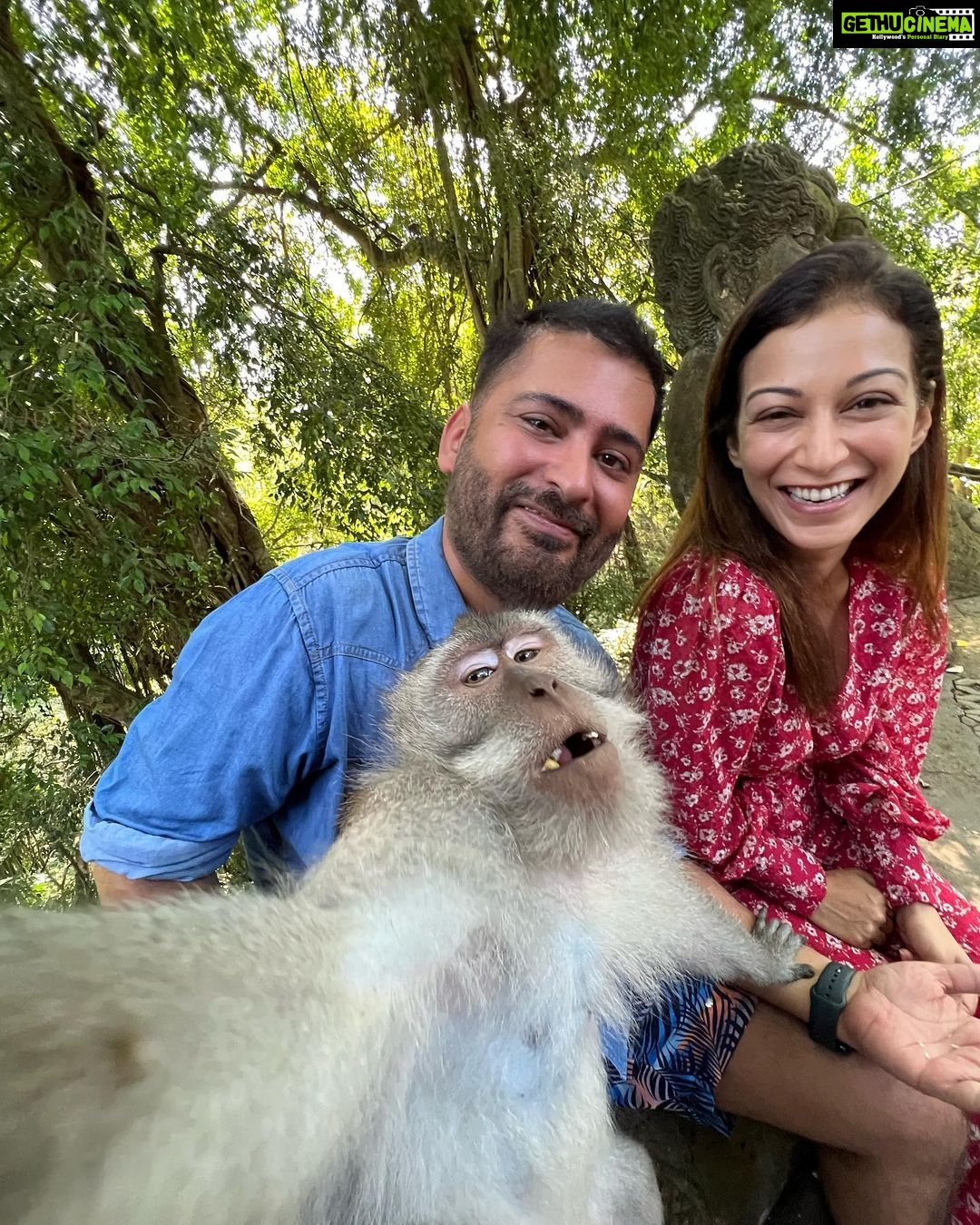 Sunayana Fozdar Instagram - Wanted to do a Day dump, But this moment deserved is single post ❤️🫶 Can’t wait to share the Behind the scenes of these pics… #staytuned #wildlifelover Spent a day At The Ubud Monkey forest @monkeyforestsanctuaryubud Loved the fact that animals are in their natural surroundings and the people visiting are given a long set of rules to follow which help in keeping the environment for the animals safe and protected 💕 #monkeyforestubudbali #monkeyforestbali #wildlife #posewithamonkey #wildlifeubud