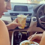 Surbhi Chandna Instagram - The week that went by in pictures 🤎 Aping the dukaan walas expression Mango season calls for my favourite Dessert Mango Sticky Rice Obsessing over the 🐍 wrist watch Borrowed Clothes and my Golden approves 👧🐶 Catch a glimpse of my DULHA Chole Samosa and Meethi Lassi - Cheat Meal Kind enough to share currently listening to - Oat Milk Cold Coffee and Eggs Anyone ?
