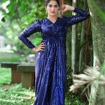Swasika Instagram - Glitters, blue and nature ! What more do you need for a bliss ! Mua : @abilashchickumakeupartist Stylist : @vrinda_sk_ Gown : @sewing_and_craftss #swasikavj #photoshoot #bluegown #blue
