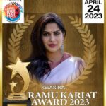 Swasika Instagram - Honored to be selected For Ramu kariat awards on April 24th 2023 . #swasika #award #actress #ramukariyat