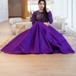 Swasika Instagram - In the vibrant tapestry of life, be bold enough to paint your dreams with hues of purple, for happiness lies not in conformity but in the courageous embrace of one's true colors. Wearing : @riti_boutique Photography: @manugopalclickz #dubai #dubaidays #swasikavj #swasika #purple #purplelove Dubai, United Arab Emirates