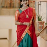 Swasika Instagram - Being traditional at @amma.association general body meeting . Wearing : @anakhalissa_bridalstudio Styled by : @vrinda_sk_ Photography: @jithin_verito MUA @nadzmakeover #ammameeting #swasikavj #dawanilook #dawani