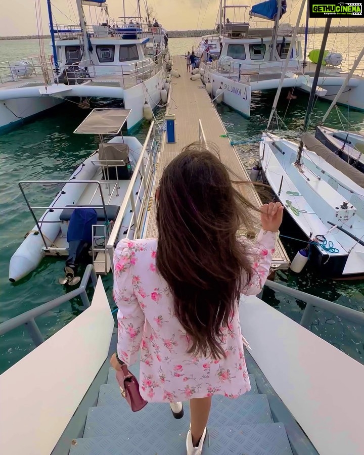 Tanya Sharma Instagram - This is what you missed 🤠. . Styled by @rimadidthat Outfit @papzclothing Earrings @trazenie Did a lovely sail with @saillanka last weekend ! @scy.awards @goldcoastfilmsofficial #saillanka #saillankacharter #scyisthelimit #srilanka #grateful #sailing #formals #tanyasharma