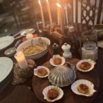 Tara Sutaria Instagram - Chefs P & T cooked up their favs for dinner tonight. Pan seared scallops in lemon butter and black truffle spaghetti with a splash of white wine and cold tomato and burrata on garlic butter toasts.. DIVINE!