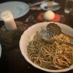 Tara Sutaria Instagram - Chefs P & T cooked up their favs for dinner tonight. Pan seared scallops in lemon butter and black truffle spaghetti with a splash of white wine and cold tomato and burrata on garlic butter toasts.. DIVINE!