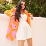 Tejasswi Prakash Instagram - Happy life, happy vibes 🤗 . . . Styled by : @dollaypop Asst : @styledby.siyaaa @xrishikax @garimaaa19 Dress @pocketfulofcherrie Blazer @sazo.in Heel @Londonrag Rings @blingthingstore Earrings @auorstudio @palmonas_official 📸 @visualaffairs_va