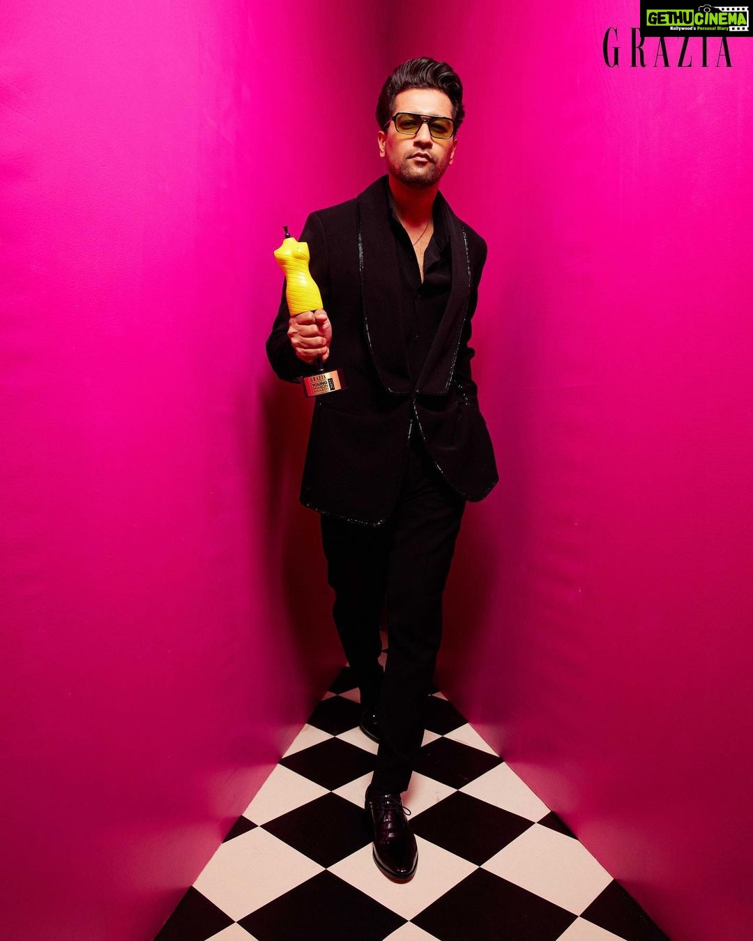 Vicky Kaushal Instagram - Fashion MVP of the Year. Thank you @graziaindia !