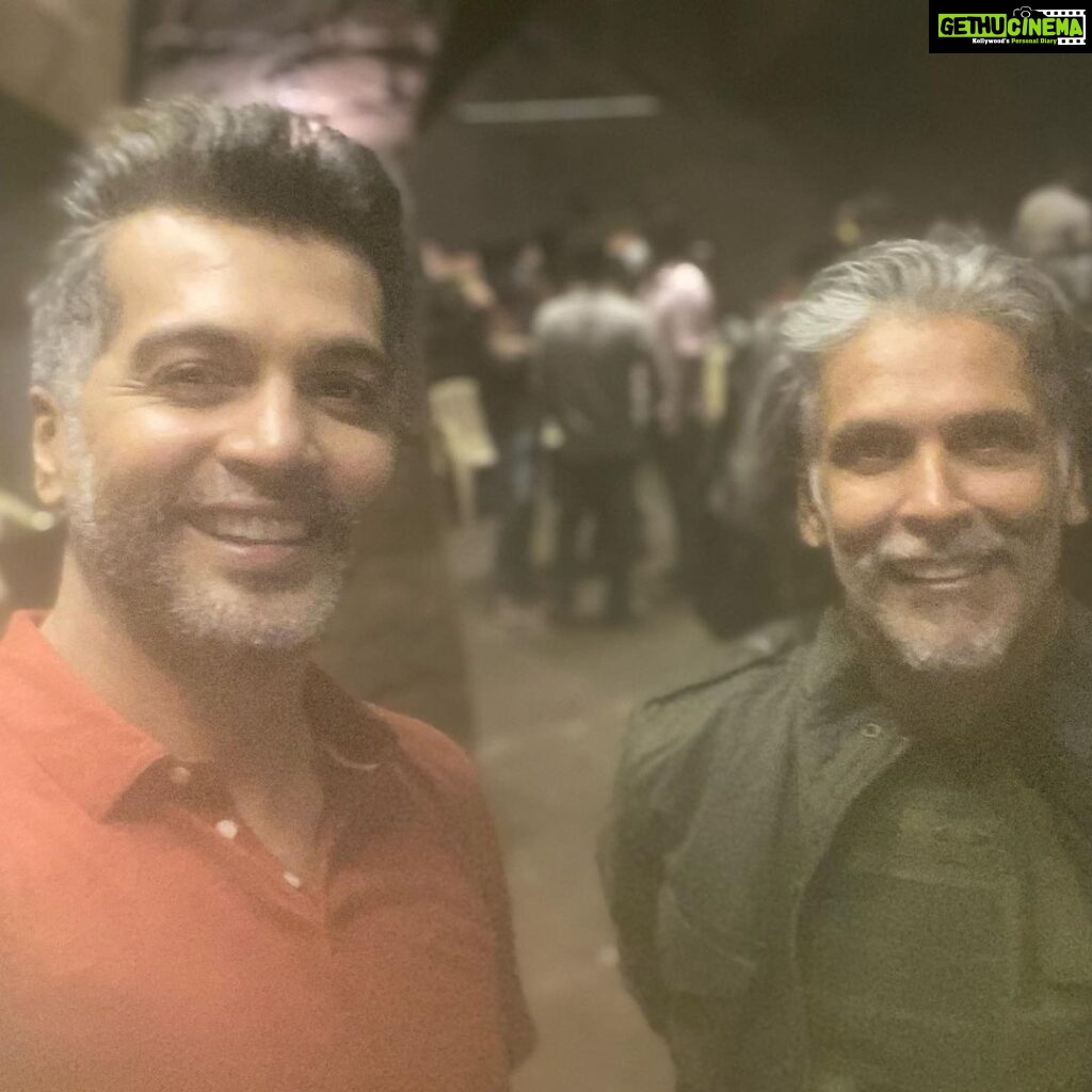 Vinay Rai Instagram - Absolute fan moment. Got to work with this great guy @milindrunning in the movie #doctor . Been a fan of his ever since my school days. Thanks @nelsondilipkumar @sivakarthikeyan @kjr_studios for this experience. Looking forward to working again with you buddy.😎 #actor #actorslife #model #milindsoman #doctor #vinayrai #hero #fan #cinema #hadtoshare #selfie #tamilcinema
