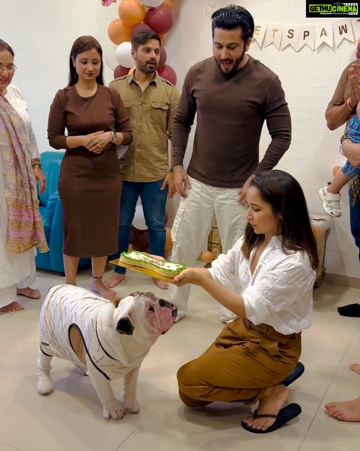 Vinny Arora Instagram - 4 years of togetherness with our fur baby & how can it not be a big deal ❤️ @oreo.thetroublemaker ‘s Adopt-a-versary no 4 🐶🧿 Decor: @ezyprints Pet Cake: @bombaybarkers Customised Return Favors: @alienchikki