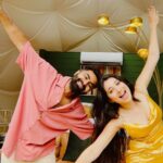 Vrushika Mehta Instagram - Taking a twirl in my sunny yellow dress with my love by my side 💃🏼❤️ What's your favourite colour to wear with your special someone? Share in the comments below! ☀️💛 . An amazing weekend spent at @birchwoodluxurycamping ❤️ #instagood #photooftheday #vrushikamehta