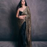 Warina Hussain Instagram - #Saree designed by yours truly 👽🖤 📸 @advait_vaidya mua @futane_ravi hair @mangalasirsat