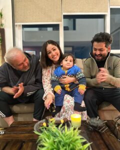 Yami Gautam Instagram - One of my most favourite & important things for the past 1 year has been video- calling Saibhang. Not a single day has passed where I haven’t heard his laughter first thing in the morning. He is a blessing in our family & there are a gazillion things that I wish to write for him but I have to rush & play with him now. 🤩 
Happy 1st birthday to my dear little nephew Donut! God Bless You! ❤️