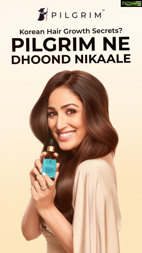 Yami Gautam Instagram - The Korean Beauty Secrets are out! Mushkil tha par Pilgrim ne Dhoond Nikaale!😎 Introducing you to the reason behind my good hair days, @discover.pilgrim. Pilgrim's Korean Advanced Hair Growth Serum has been a favourite of all Pilgrim customers and now, even mine! 💙 Get yours today! #Pilgrim #PilgrimNeDhoondNikaale #KoreanBeautySecret #haircare #hairgrowth