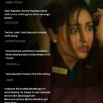 Yami Gautam Instagram - Grateful to all the critics and journalists for your feedback 🙏🏻Your insights have been very motivating. Thank you 🤗🙏