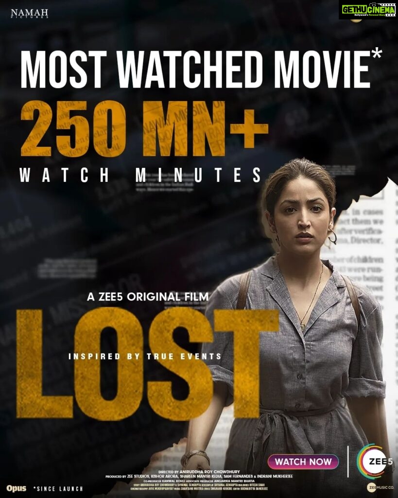 Yami Gautam Instagram - Thank you to the audience for all the love we've received for #Lost. You have truly made it a blockbuster on #ZEE5! Watch #LostOnZEE5 now!