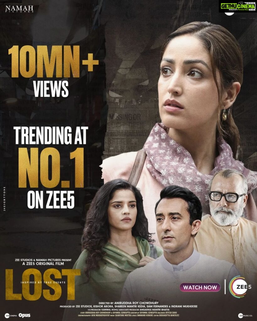 Yami Gautam Instagram - This wouldn't have been possible without your love and support. THANK YOU ALL🙏 #LostOnZEE5