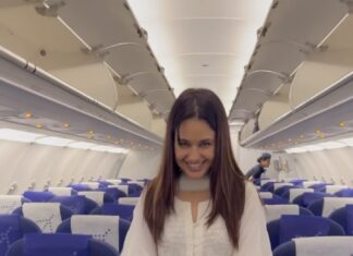 Yuvika Chaudhary Instagram - Pictures blur hai but I can only see love and happiness ❤️Thanku everyone for the love and u guys r rockstar Thanku @indigo.6e and u guys have the best staff