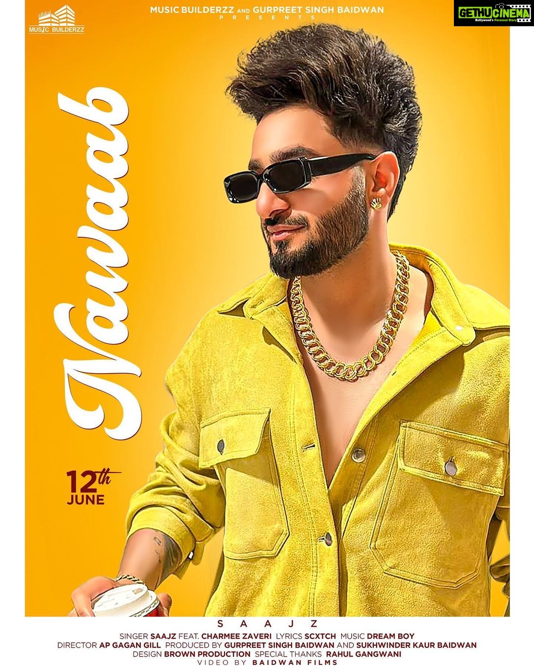 Afsana Khan Instagram - "Turn your playlist into a musical wonderland with 'Nawaab' by Saajz. Prepare to be blown away by the euphoric vibes! 🎧✨" Singer @saajzofficial @charmeezaveri Music @dreamboyofficial Lyrics @iscxtch Produced by @gurpreetbaidwan01 & @gagandhillonbaidwan Video @baidwanfilms Editor @harpreet_071 Dop @dopvishalsharma Directed By @apgagangill Label @musicbuilderzz #Saajz #SingerSaajz #Dreamboydb #Dreamboymusic #Scxtch #GurpreetBaidwan01 #Gurpreetbaidwan #Gurpreetsinghbaidwan #GaganDhillonBaidwan #BaidwanFilms #MusicVideo #APGaganGill #FilmDirector #musicbuilderzz