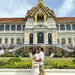 Aishwarya Sharma Bhatt Instagram - Brought India in Bangkok ❤️ with my love @bhatt_neil 😘😇 Outfit: @budandtulip Styling: @styling.your.soul #aishwaryasharma #neilbhatt #bangkok #indainattire #thegrandpalace #grandpalacebangkok #ancientplace #thailanddiaries Grand Palace: Royal Chapel of the Emerald Buddha