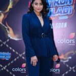 Aishwarya Sharma Bhatt Instagram - Here’s a new Chapter of Adventure begins 🤞🏻🙏🏻🙉🙊🙈 #khatronkekhiladi13 #aishwaryasharma Wearing @applique.world Styling by @styling.your.soul PR @socialpinnaclepr Hairstylist @zeenat_az