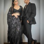 Aishwarya Sharma Bhatt Instagram - Don’t be the Same .. be Better 🖤 Wearing @stylejunkiie Styled by @styling.your.soul PC @creative_babu_01 #aishwaryasharma #neilbhatt #bombaytimesfashionweek #bombaytimesfashionweek2023 #womaninblack #maninblack #couplegoals #fashiongram #fashionista #neilkiaish #rocktheworld