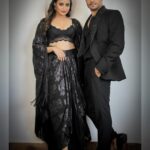 Aishwarya Sharma Bhatt Instagram - Don’t be the Same .. be Better 🖤 Wearing @stylejunkiie Styled by @styling.your.soul PC @creative_babu_01 #aishwaryasharma #neilbhatt #bombaytimesfashionweek #bombaytimesfashionweek2023 #womaninblack #maninblack #couplegoals #fashiongram #fashionista #neilkiaish #rocktheworld