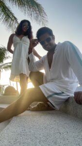 Aishwarya Sharma Bhatt Instagram - New Version of #kaavaalaa 😂 #aishwaryasharma #neilbhatt #couplegoals #maldives #newversion #funnyreels #reelitfeelit #trendingreels