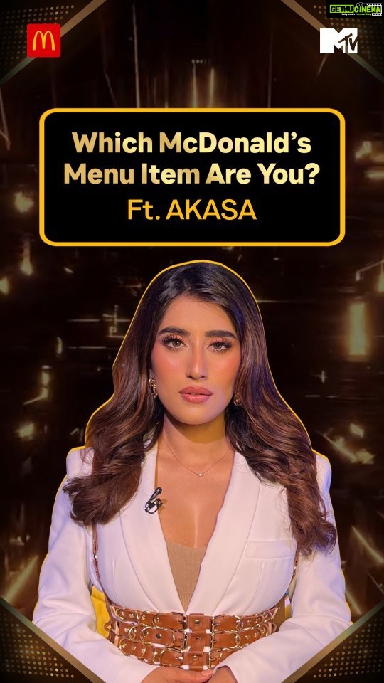 Akasa Instagram - If Akasa was on McDonald's menu, she'd be a cutie-fry! 🍟🥰 �Watch to see what she thinks of other menu items. . . #McDonaldsImLovinitLiveWithMTV #McDonaldsMusic #ImLovinitlive #MTVMusic #MTVIndia #Collab #Mcdonalds #AkasaSingh #Akasa