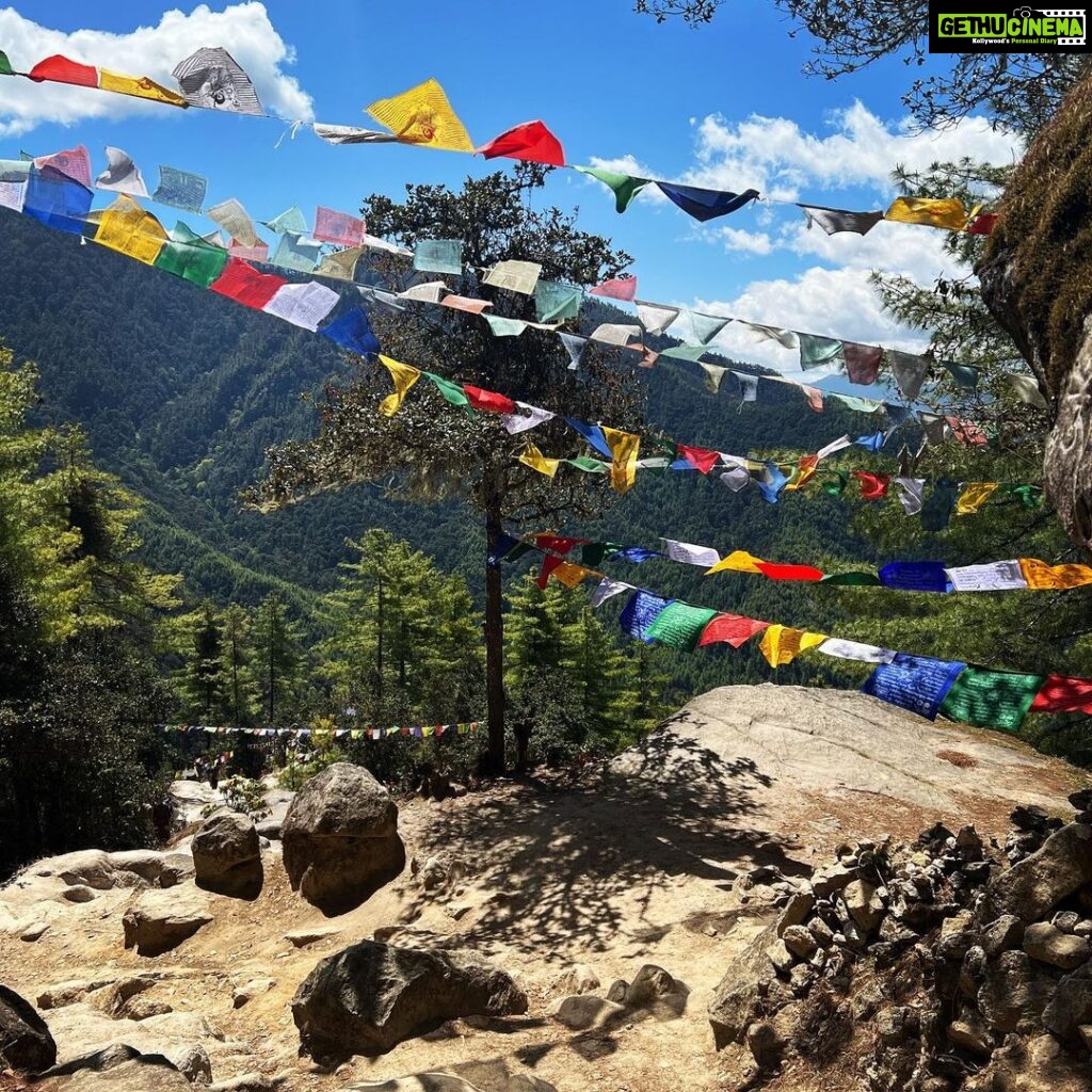 Andrea Jeremiah Instagram - Paro taktsang ✨ Someone said to me, there are 3 layers to experiencing Bhutan… The first layer is the visual experience, taking in all the beautiful landscapes that this Himalayan kingdom has to offer! The second is the physical experience- the trekking & hiking, breathing in all that clean air, the cleanest in the world ! And the third is the spiritual experience- Bhutan, the land of Buddhism & mysticism, can open your heart if you allow it to… #paroTaktsang is magical because it ticks all 3 boxes and I’m eternally grateful that I got to have this experience 🫶 Thank you @gtholidays.in for yet another memorable trip 🙏🏻🙏🏻🙏🏻 The beauty of Bhutan goes beyond what the eye can see, it’s in the kindness & compassion of its people and their beautiful hearts ❤️❤️❤️ #bhutan #gtholidays #solotravel #shotoniphone #tigernestmonastery