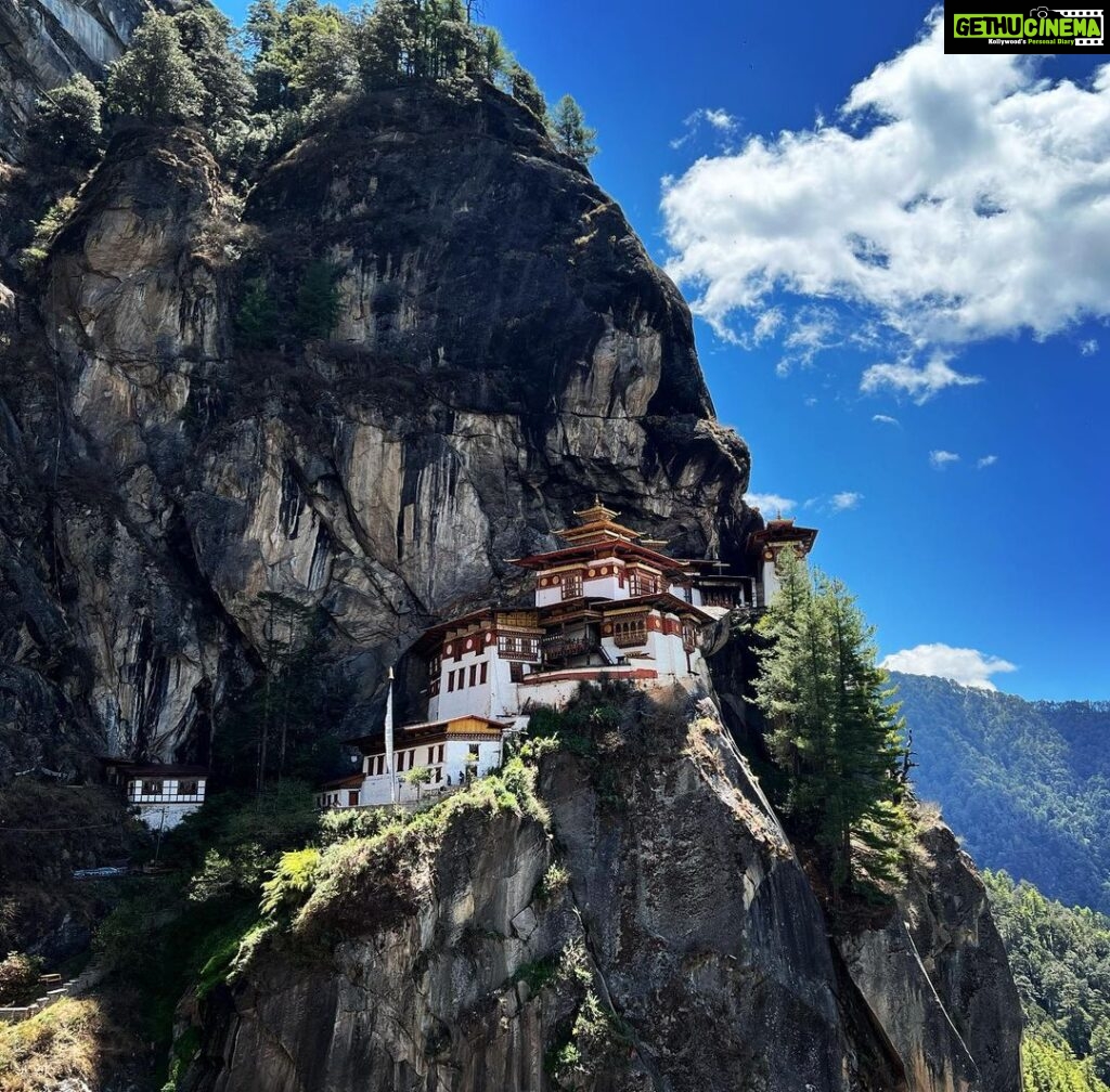 Andrea Jeremiah Instagram - Paro taktsang ✨ Someone said to me, there are 3 layers to experiencing Bhutan… The first layer is the visual experience, taking in all the beautiful landscapes that this Himalayan kingdom has to offer! The second is the physical experience- the trekking & hiking, breathing in all that clean air, the cleanest in the world ! And the third is the spiritual experience- Bhutan, the land of Buddhism & mysticism, can open your heart if you allow it to… #paroTaktsang is magical because it ticks all 3 boxes and I’m eternally grateful that I got to have this experience 🫶 Thank you @gtholidays.in for yet another memorable trip 🙏🏻🙏🏻🙏🏻 The beauty of Bhutan goes beyond what the eye can see, it’s in the kindness & compassion of its people and their beautiful hearts ❤️❤️❤️ #bhutan #gtholidays #solotravel #shotoniphone #tigernestmonastery