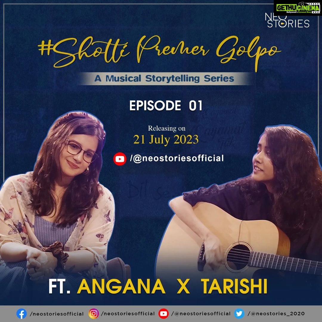 Angana Roy Instagram - ২০১২'র নবমী। আমরা বন্ধুরা মিলে প্যান্ডেলে wait করছি, কখন DJ night হবে। আড্ডা মারছি। প্যান্ডেলের একদিকে নবমীর পাঠ চলছে। এরকম একটা Chaos-এর মধ্যে আমাদেরই একজন common friend এই ছেলেটার সাথে আমাদের পরিচয় করায়। ও এসে বললো, "Hii, I'm Arya." কোনো কারণে ওকে দেখেই আমার মাথাটা গরম হয়ে যায়। It was not a meet-cute at all. Ft. @anganaroyy X @tarishi_mukherjee #ShottiPremerGolpo, a musical storytelling series by @neostoriesofficial First episode coming on 21 July, 2023 at 5: 00 PM on the official YouTube channel of NeoStories Single Episode Each Week Watch #ShottiPremerGolpo Trailer: (Link in Bio) @paromaneotia @aritraandotherstories @bhattacharyadipyaman @debasmita.chatterjee @avijit_aviz @tanmoy_bot @rahul_avi_07 #SPG #ShottiPremerGolpo #love #romance #lovestories #loveschool #music #storytelling #romance #couple #musical #togetherforever #loveisintheair #newshow #comingsoon #everyfriday #NeoStoriesOfficial