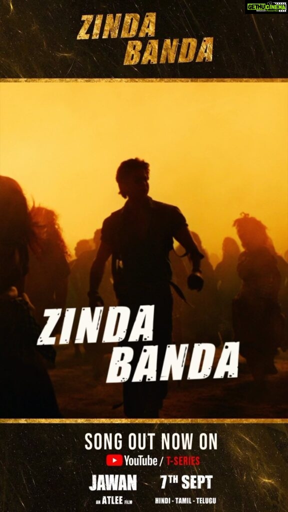 Anirudh Ravichander Instagram - #ZindaBanda https://bit.ly/ZindaBanda-Hindi Our debut song in Bollywood and with none other than the King @iamsrk 🔥🔥🔥love you and thank you sir.. @Atlee_dir magical 🤗🤗🤗 Hope you guys enjoy :) #Jawan releasing worldwide on 7th September 2023, in Hindi, Tamil & Telugu.