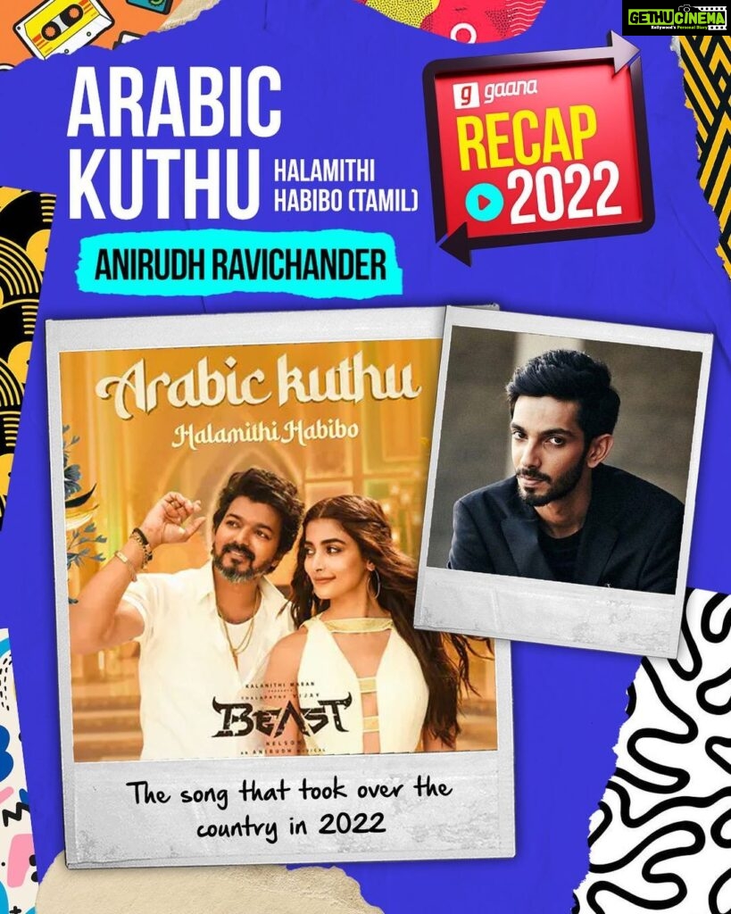 Anirudh Ravichander Instagram - We’re not surprised to see Arabic Kuthu topping the charts in 2022! We’re guilty on leaving it on 🔁 too 🎉 @anirudhofficial