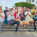 Ashna Zaveri Instagram - Indeed a #happyinternationalyogaday - thank you @theoberoimumbai for helping us host this beautiful yoga class today , @anirudh_gupta1 and I guided them through a gentle yoga flow.🧘‍♀️☀️ Somethings that you do that truly stir your soul , this hands down has been one.💙 “You can’t rush your healing , Dark place has its teachings.” @trevorhallmusic 🎵 Yoga mat @kosha_yoga_co Leggings @lululemon @tridentnarimanpoint #yoga #gratitude #peace #souljourney Oberoi Hotel