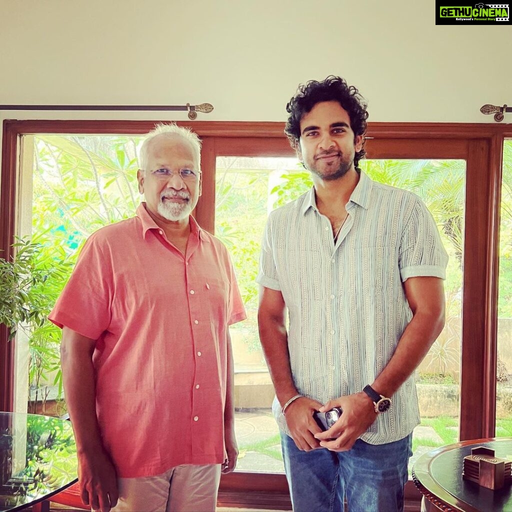 Ashok Selvan Instagram - Mani Ratnam Sir! ❤ Thank you for giving us your time and appreciating our team. Truly means a lot. #nithamoruvaanam #maniratnam #legend