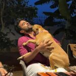 Ashok Selvan Instagram - A moment of absolute love. Blessed are those who have pets at home. 🐕 இனிய தமிழ் புத்தாண்டு நல்வாழ்த்துக்கள்! 💥 Ellavarkum hridayam niranja vishu ashamsakal! 💥 #Gold #Kombai