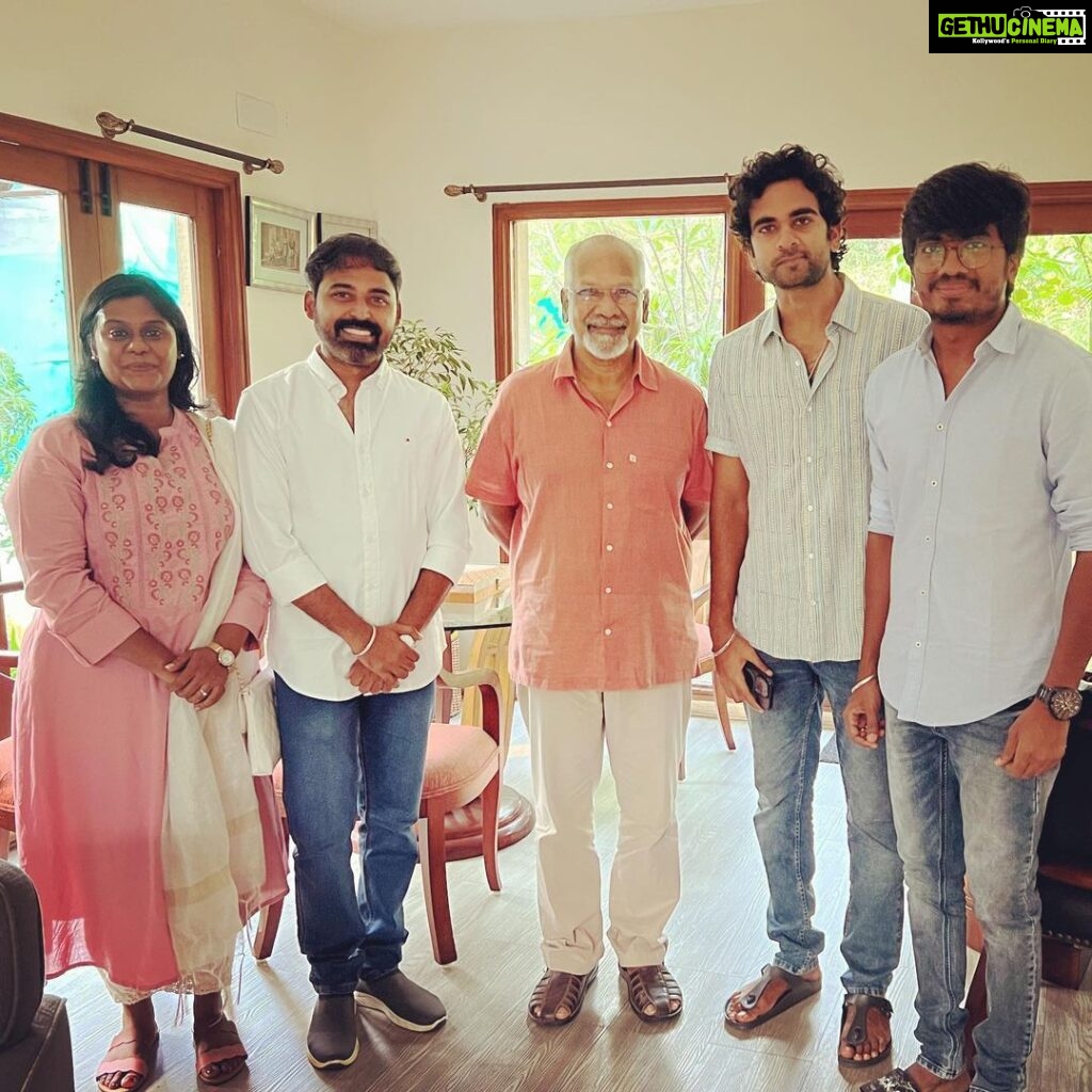 Ashok Selvan Instagram - Mani Ratnam Sir! ❤️ Thank you for giving us your time and appreciating our team. Truly means a lot. #nithamoruvaanam #maniratnam #legend