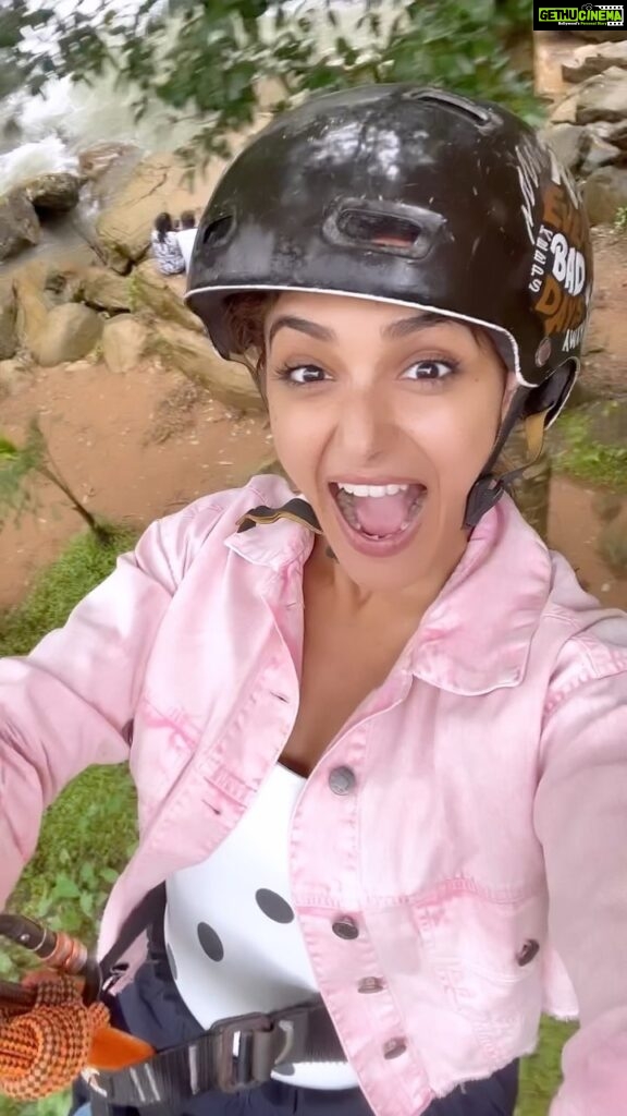 Asmita Sood Instagram - The simplicity and pure joy of being in nature is unparalleled. 🏞 What’s your happy place?? @ayatana.resorts . . . #ziplining #ayatanacoorg #fromthearchives