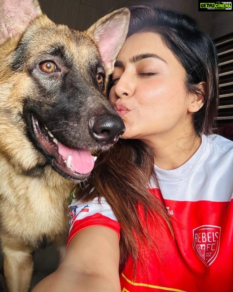 Avantika Mishra Instagram - So fur-ocious! Had to give him endless belly rubs to get these pictures. @rumi.mish ❤️😅 . . #GermanShepherd #HatesTakingPictures