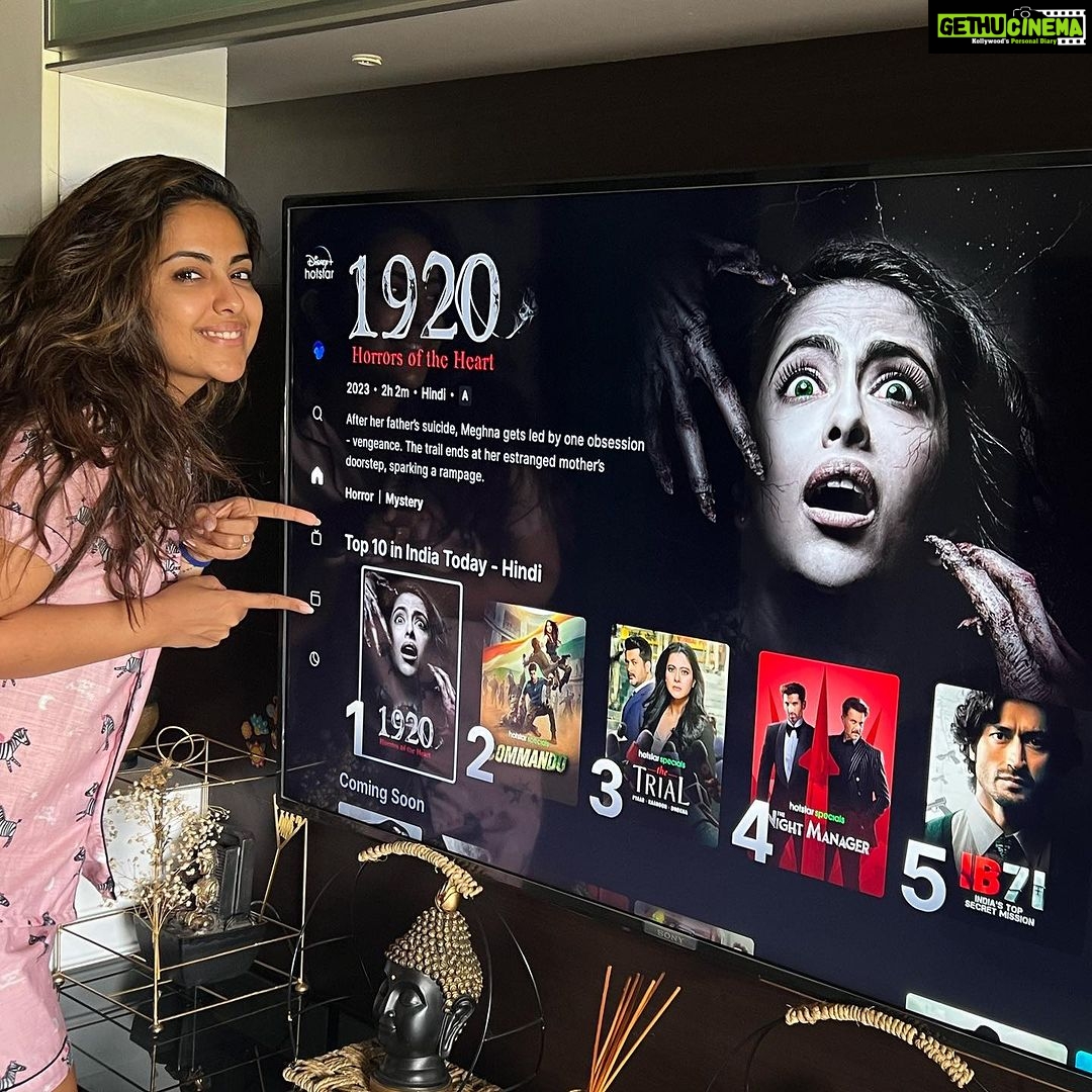 Avika Gor Instagram - Success in theatres🌻 a movie that was made under 15cr and made around 30cr! ✨ I never thought that it would still continue to receive so much love even on OTT! It brings in so much joy to see it at No.1 on the trending list! Did you watch it yet? #1920 #1920horrorsoftheheart #trending
